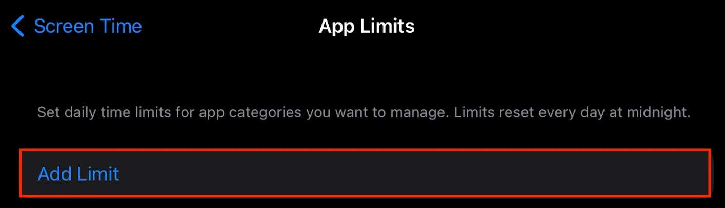 Add Limit