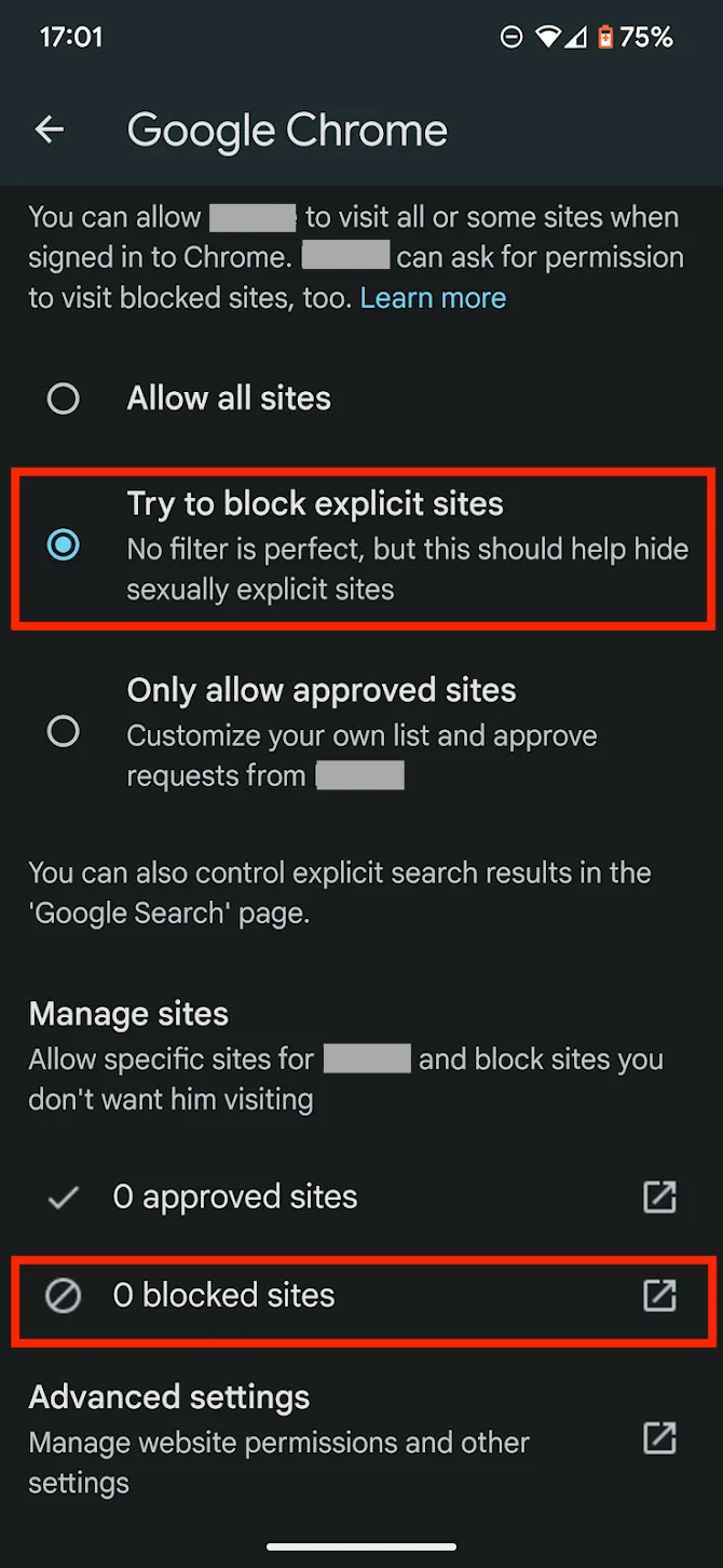 Block Explicit Sites