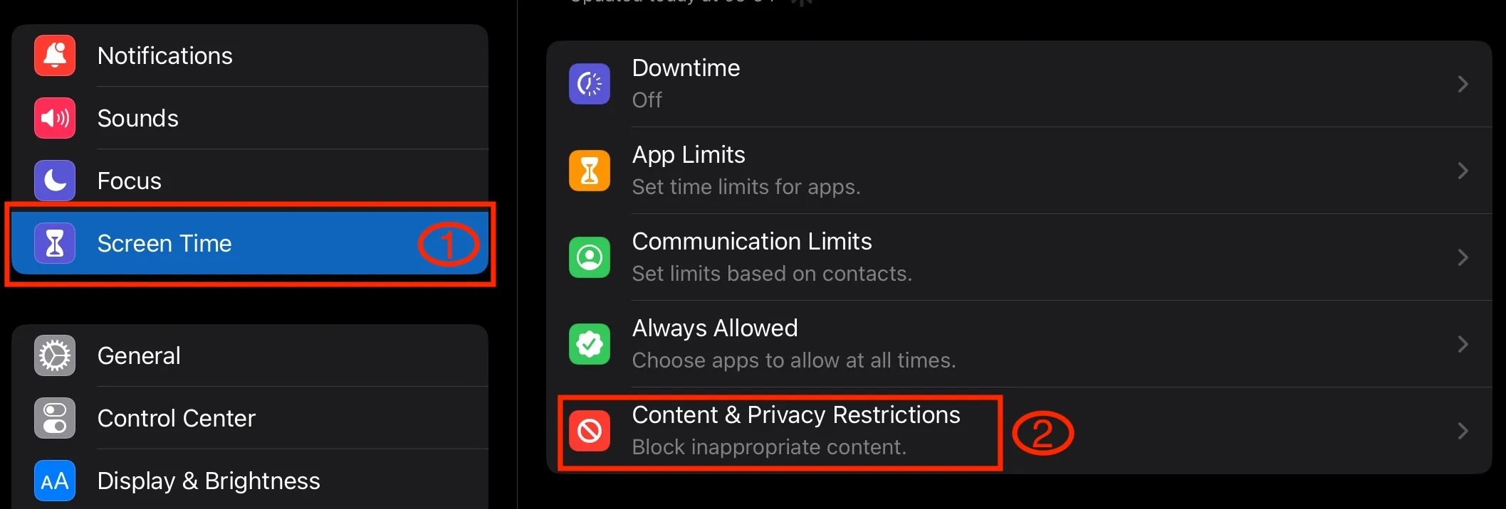 Content and Privacy Restrictions