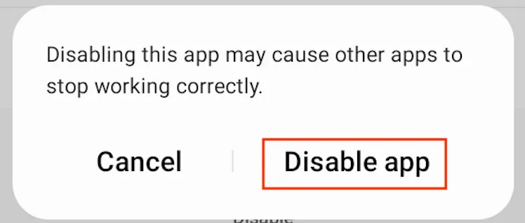 Disable App