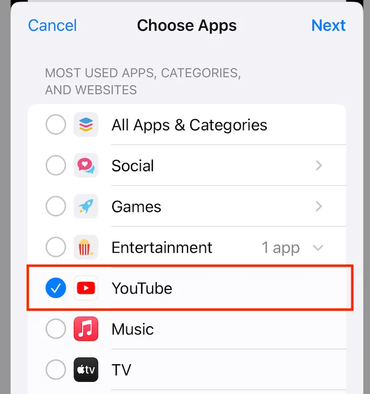 App Restrictions YouTube